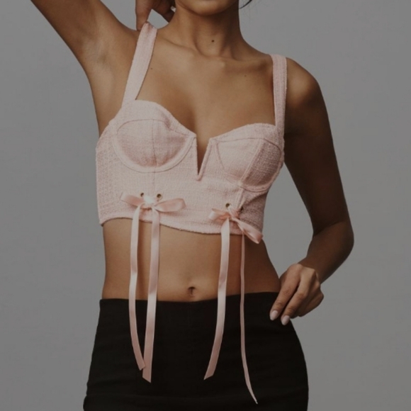 NWT By Anthropologie Tweed Corset, Size S - Picture 5 of 11